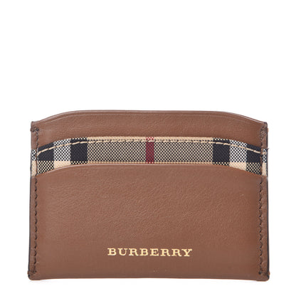 Burberry Calfskin Horseferry Check Izzy Card Case Tan 1 of 7
