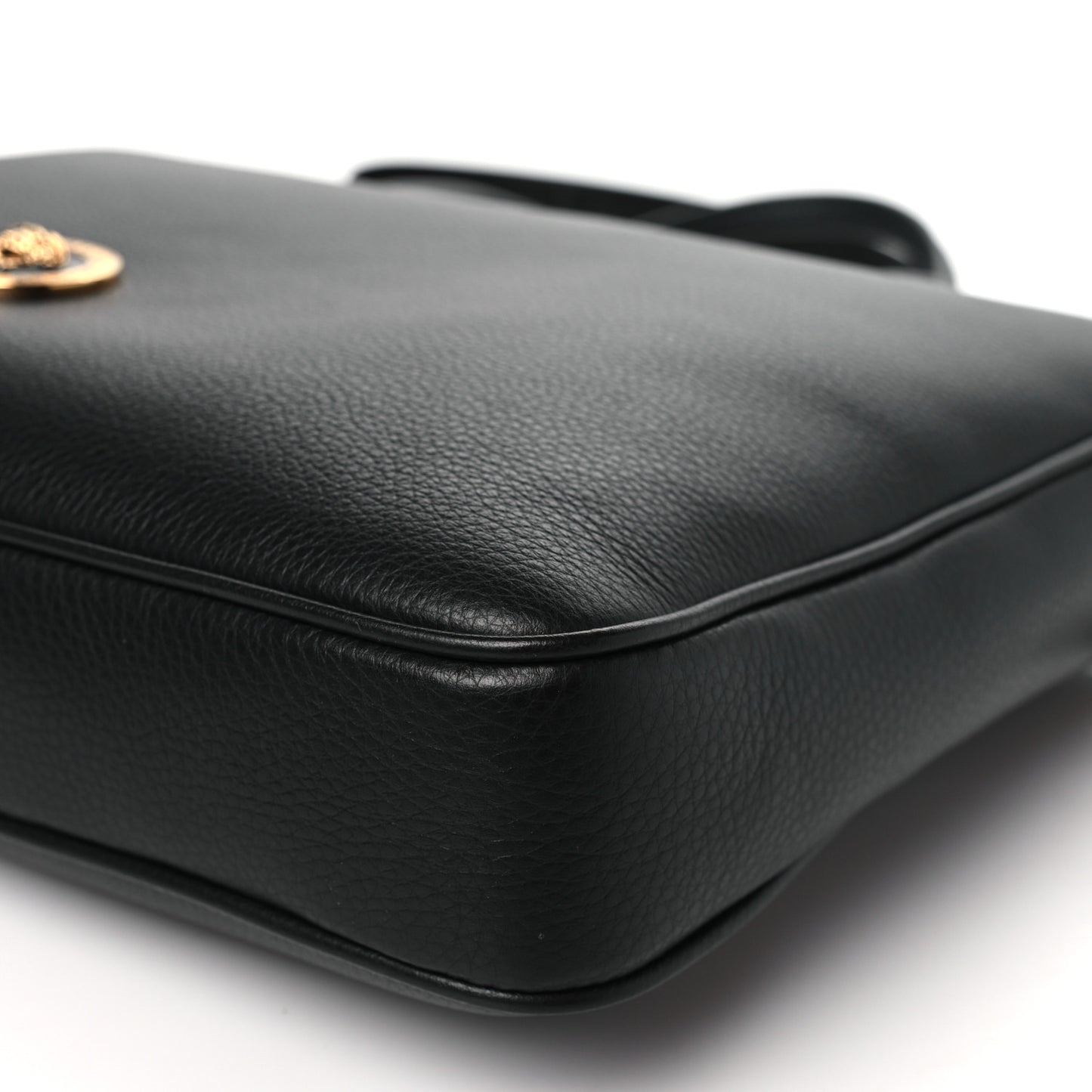 Calfskin Medusa Briefcase Messenger Bag Black