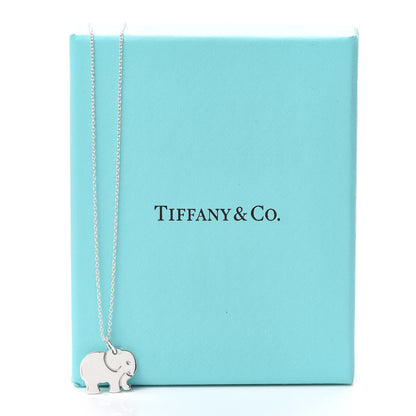 Tiffany Sterling Silver Elephant Never Forgets Pendant Necklace 7 of 7