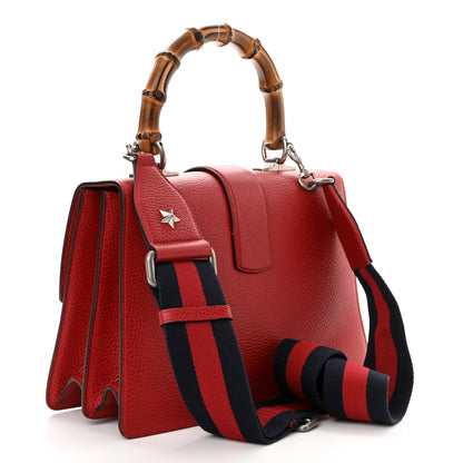 Gucci Dollar Calfskin Crystal Web Medium Dionysus Bamboo Top Handle Bag Hibiscus Red Black Diamond 3 of 10