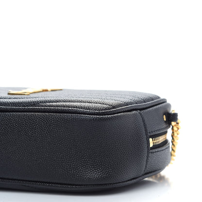 Saint Laurent Grain De Poudre Matelasse Monogram Mini Lou Camera Bag Black 9 of 11