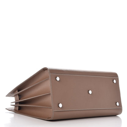 Saint Laurent Grained Calfskin Topstitch Small Sac De Jour Cognac 5 of 9