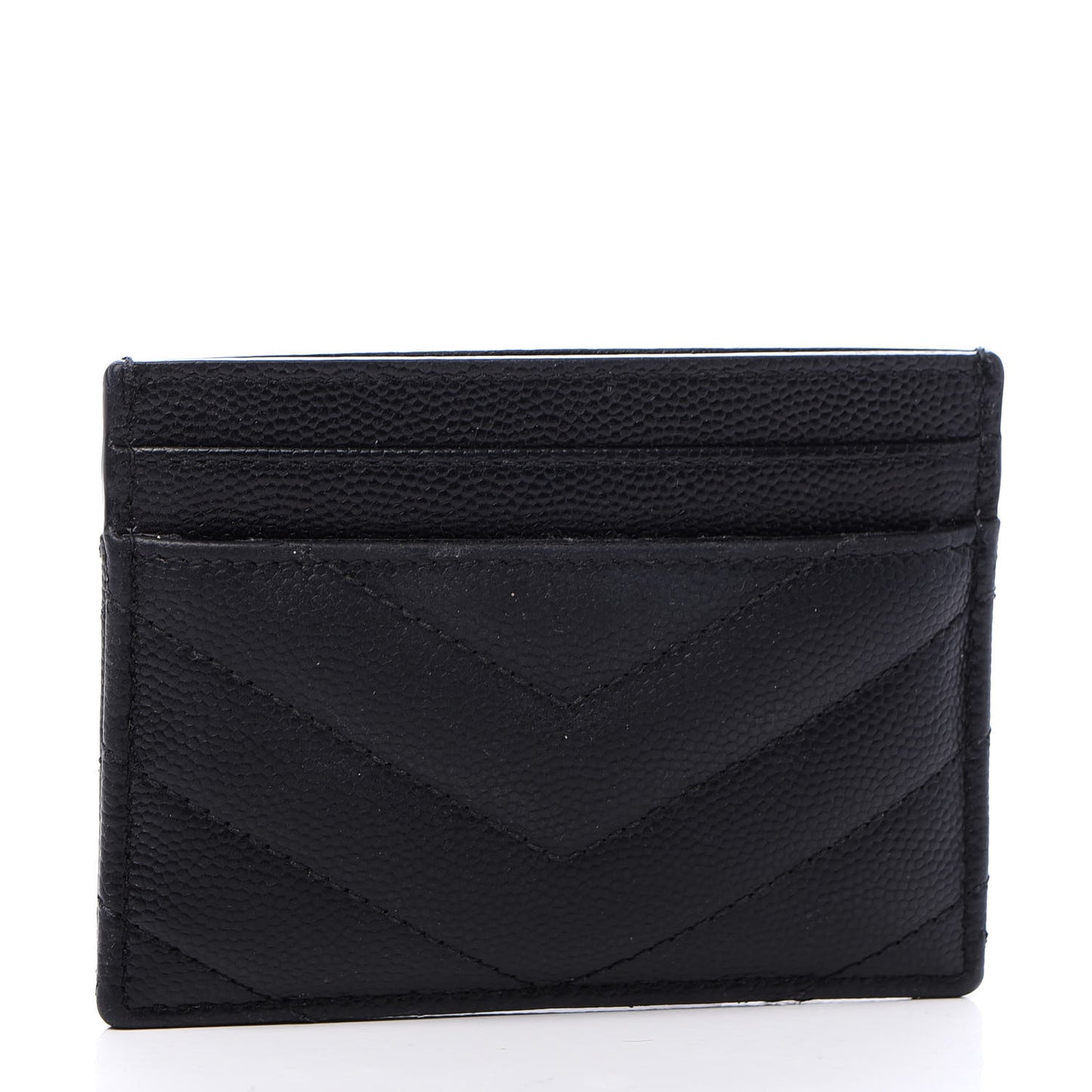 Grain De Poudre Matelasse Chevron Monogram Credit Card Case Black
