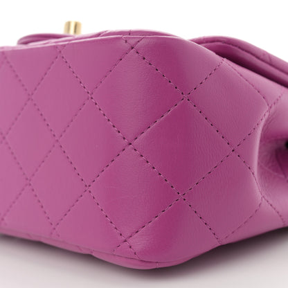 Chanel Lambskin Quilted Mini Square Flap Purple 10 of 11