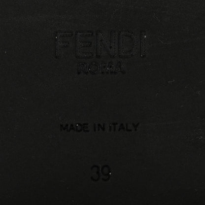 Fendi Vitello Stretch Fabric FF Vichy Rockoko Biker Boots 39 Black Crema Tobacco 6 of 11