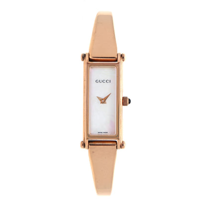 Gucci Stainless Steel Mother of Pearl 12mm 1500L Horsebit Quartz Watch 1 of 8
