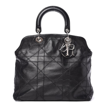 Christian Dior Lambskin Cannage Medium Granville Tote Black 1 of 10