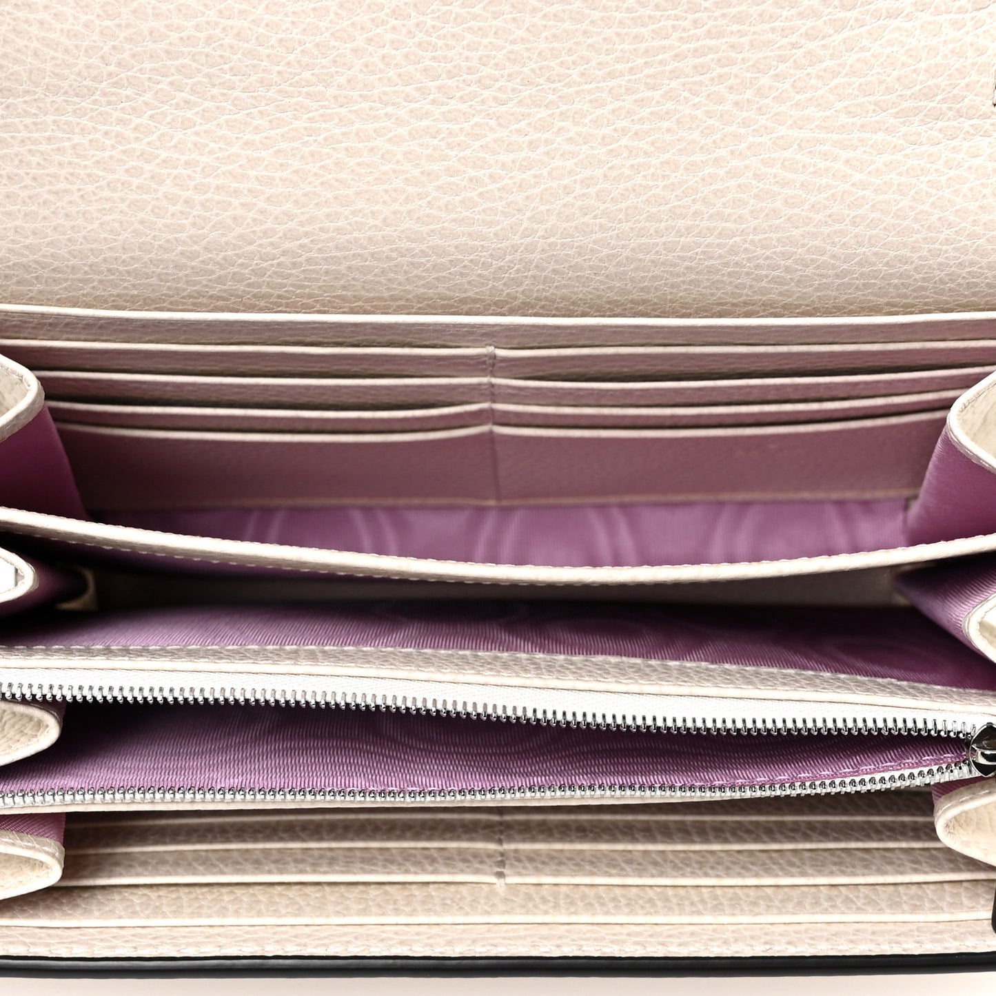 Dollar Calfskin Mini Dionysus Chain Wallet Mystic White