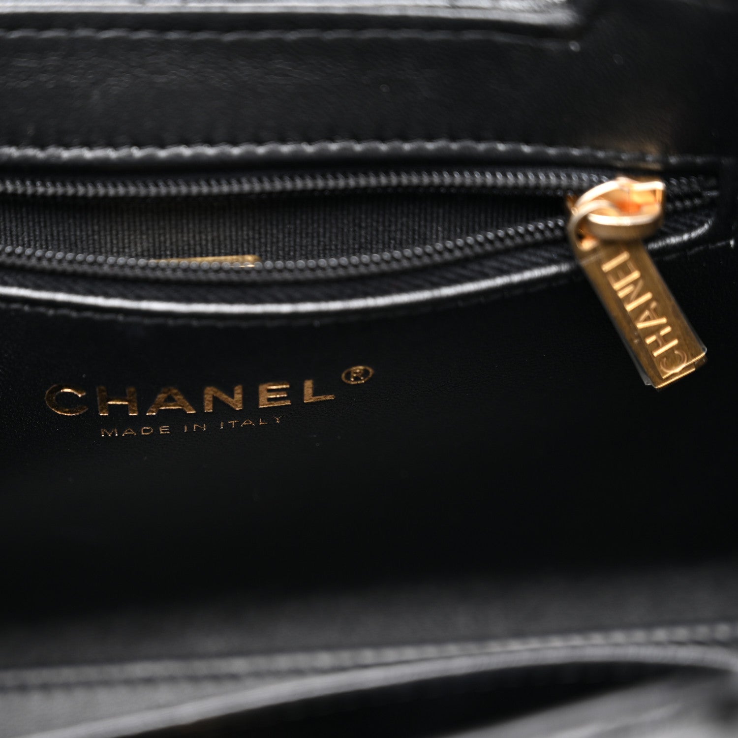 Chanel Shiny Aged Calfskin Quilted Nano Kelly Shopper Black 6 of 10