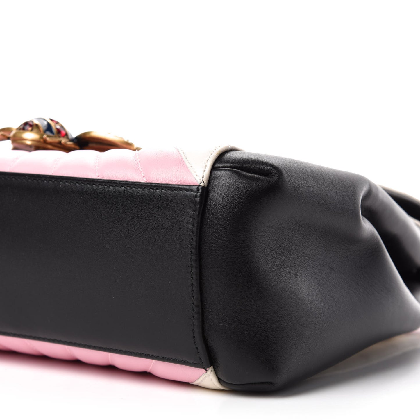 Calfskin Bamboo Trapuntata Queen Margaret Top Handle Bag Blue Agata Hibiscus Red Mystic White Sugar Pink