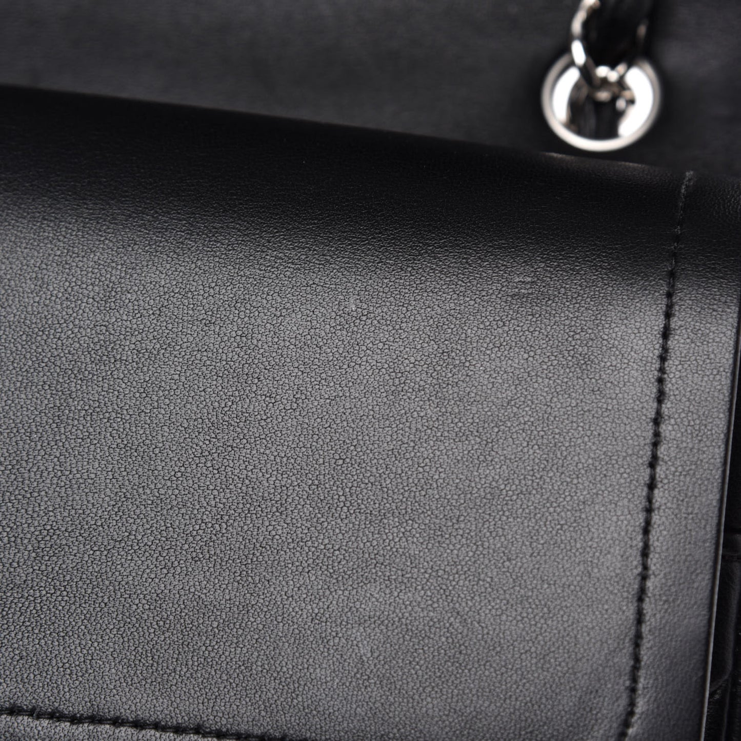 Lambskin Quilted Jumbo Double Flap Black