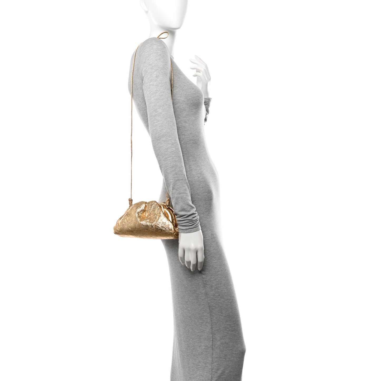 Metallic Crushed Calfskin The Mini Pouch Gold