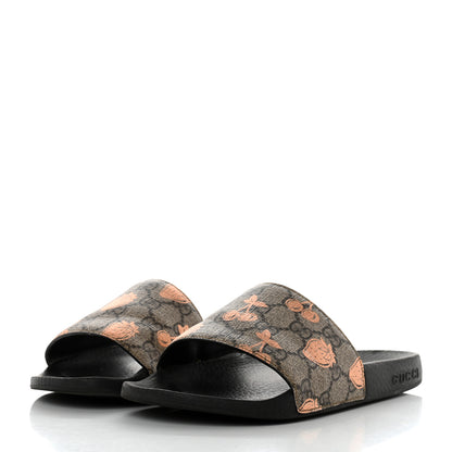 Gucci GG Supreme Monogram Berry Womens Slide Sandals 36 Beige Light Copper 3 of 9