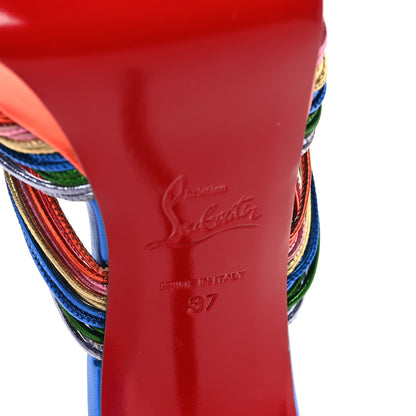 Christian Louboutin Kid Laminato Multitaski Alta 120 Sandals 37 Multi Lin Confettis 7 of 10