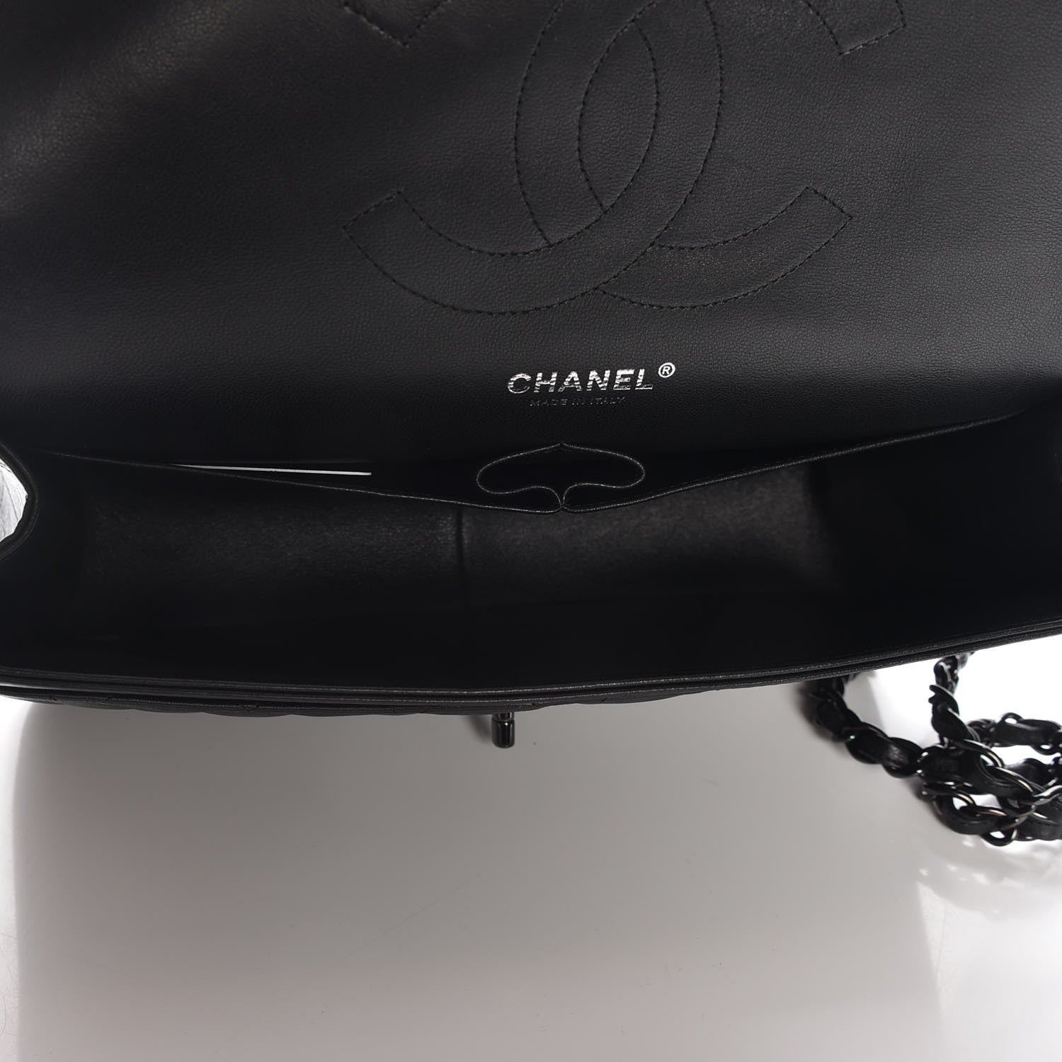 Chanel Crumpled Calfskin Quilted Jumbo Double Flap So Black 5 of 8