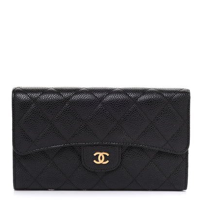 Chanel Caviar Quilted Large Flap Wallet Black 1 of 14