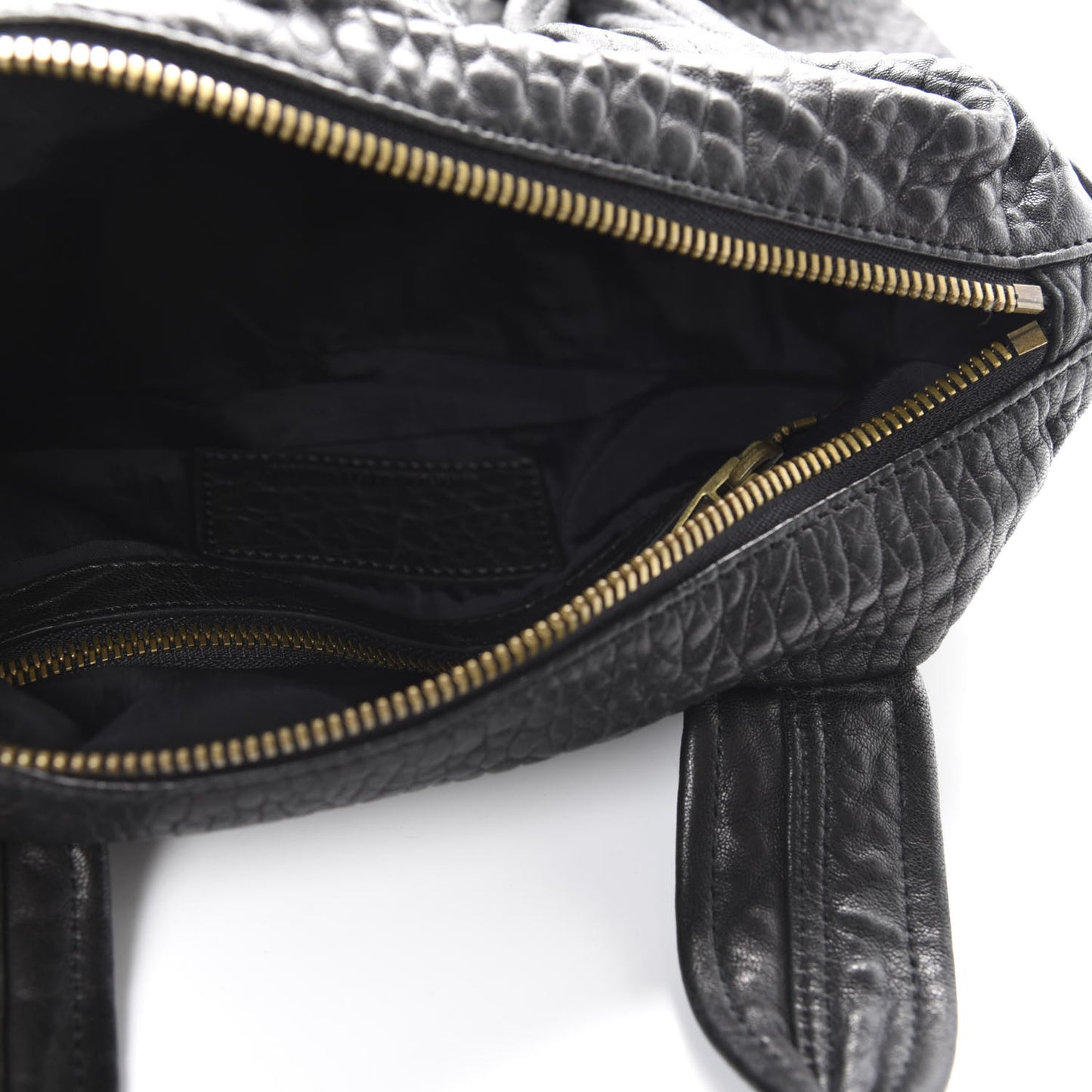 Pebbled Lambskin Rocco Black Antique Brass Hardware