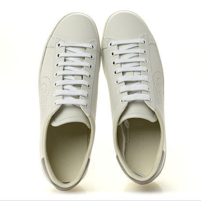 Gucci Calfskin Interlocking G Perforated Womens Ace Sneakers 38.5 White Grey Sky 5 of 10