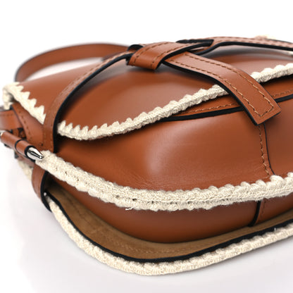 Loewe Calfskin Crochet Trim Small Gate Crossbody Bag Tan 7 of 8