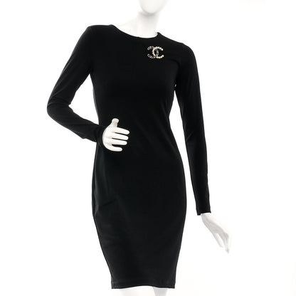 Chanel Calfskin Pearl CC Chain Brooch Black Gold 2 of 5