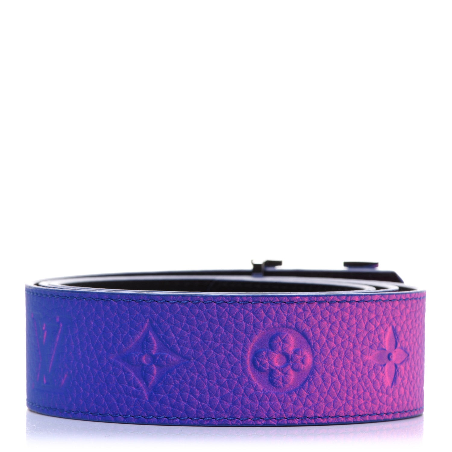 Louis Vuitton Taurillon Illusion 40mm LV Initiales Reversible Belt 95 38 Bleu Rose 3 of 7