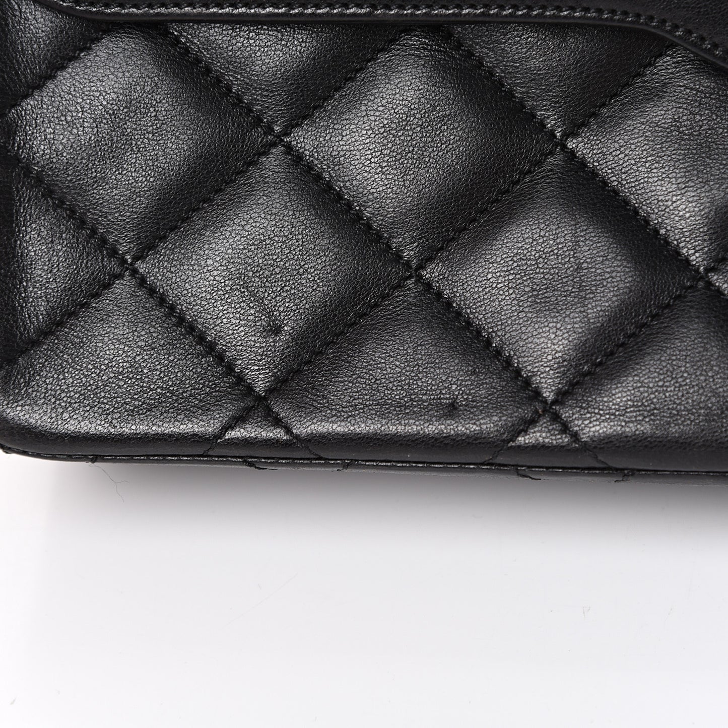 Lambskin Quilted Small Double Flap Black