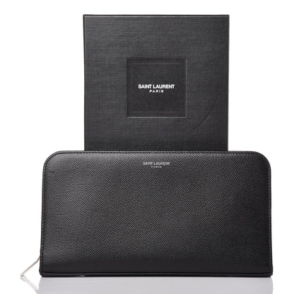 Saint Laurent Grain De Poudre Classic Zip Around Travel Wallet Black 10 of 10