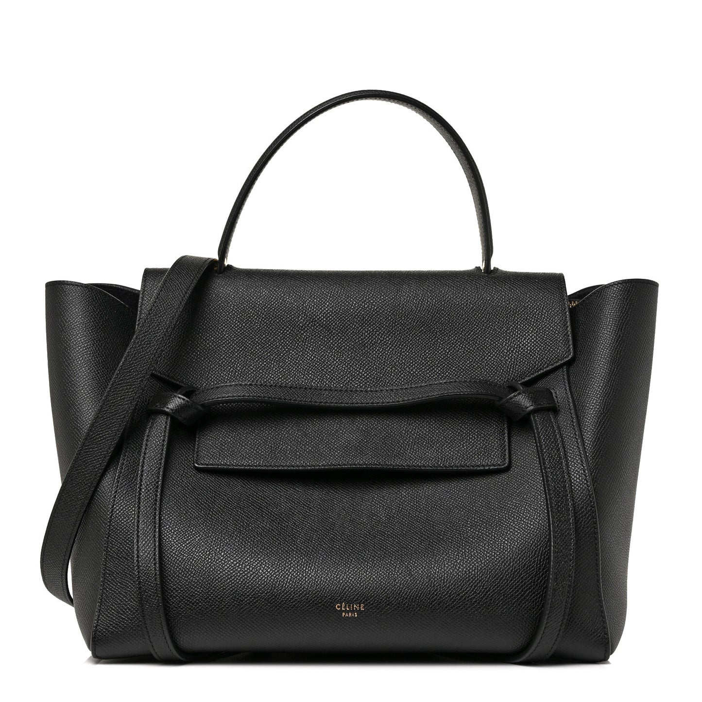 Grained Calfskin Mini Belt Bag Black