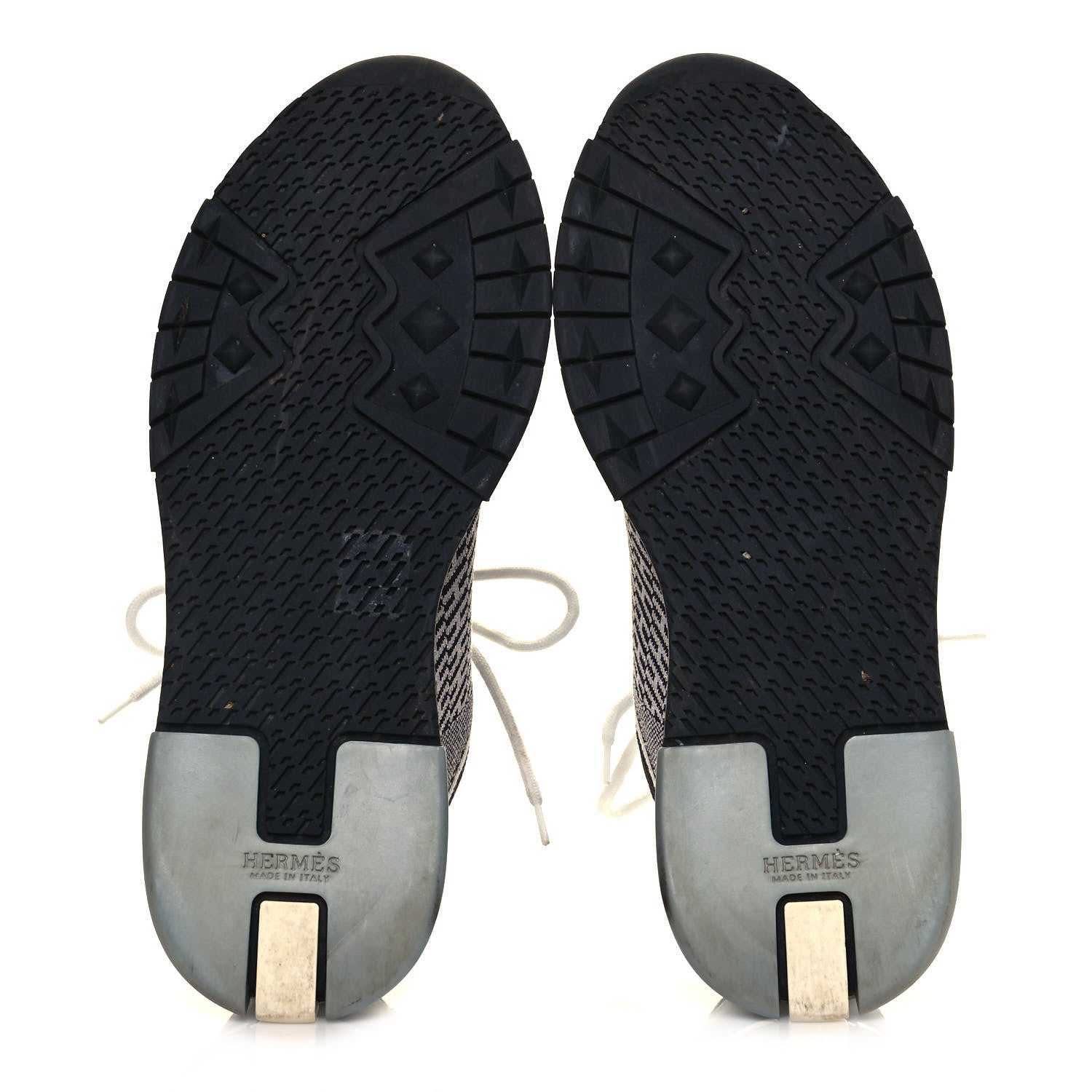 Hermes Knit Bi-Color Womens Addict Sneakers 39 Black White 5 of 17