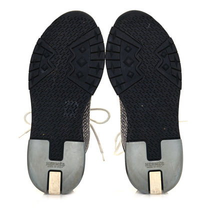 Hermes Knit Bi-Color Womens Addict Sneakers 39 Black White 5 of 17