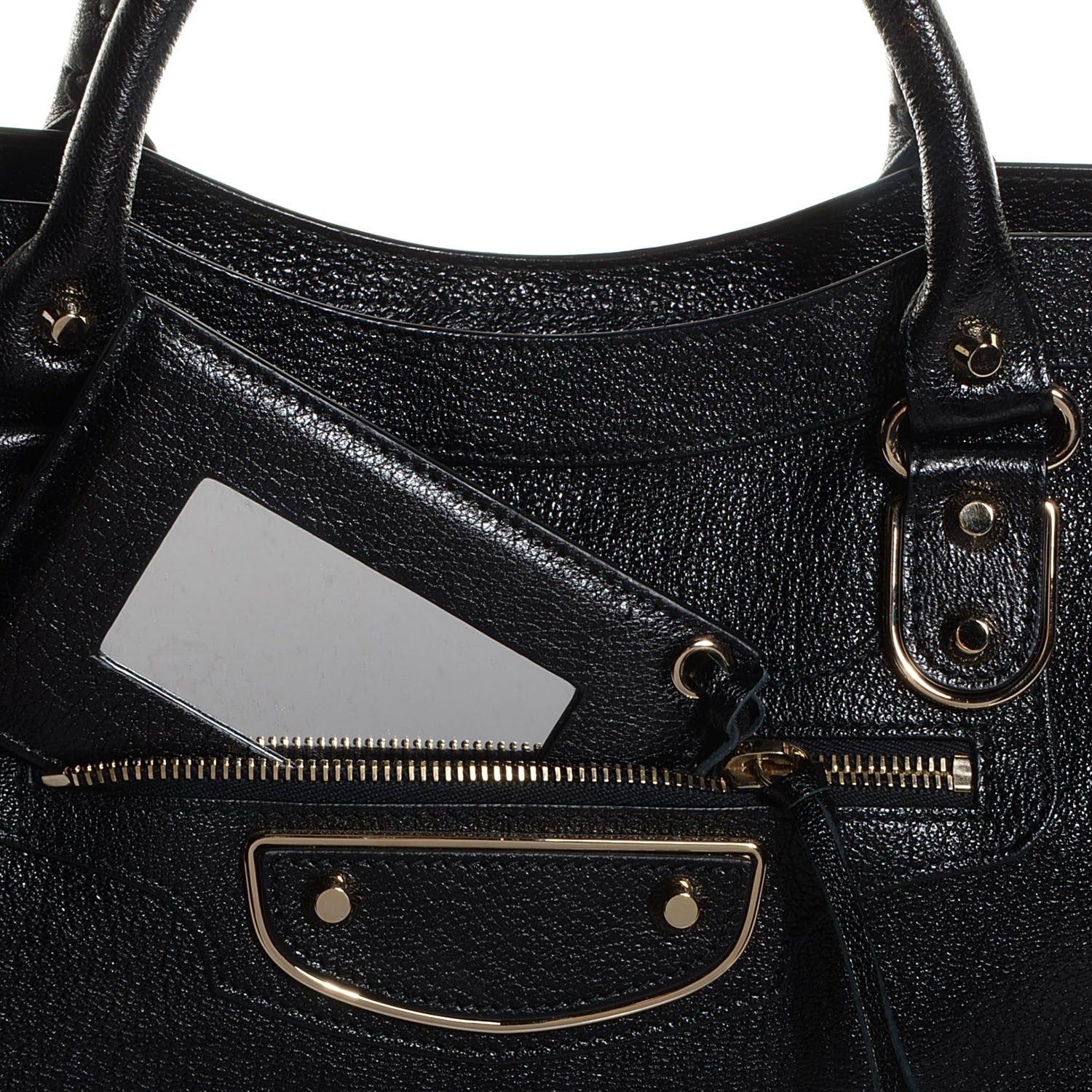 Balenciaga Chevre Gold Metallic Edge Hardware City Black 10 of 14