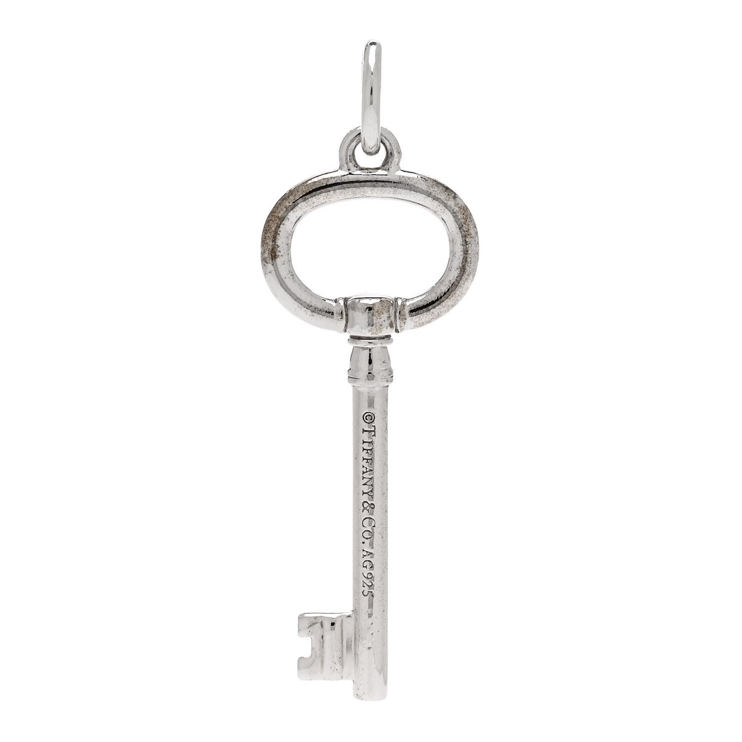 Tiffany Sterling Silver Small Oval Key Pendant 3 of 4