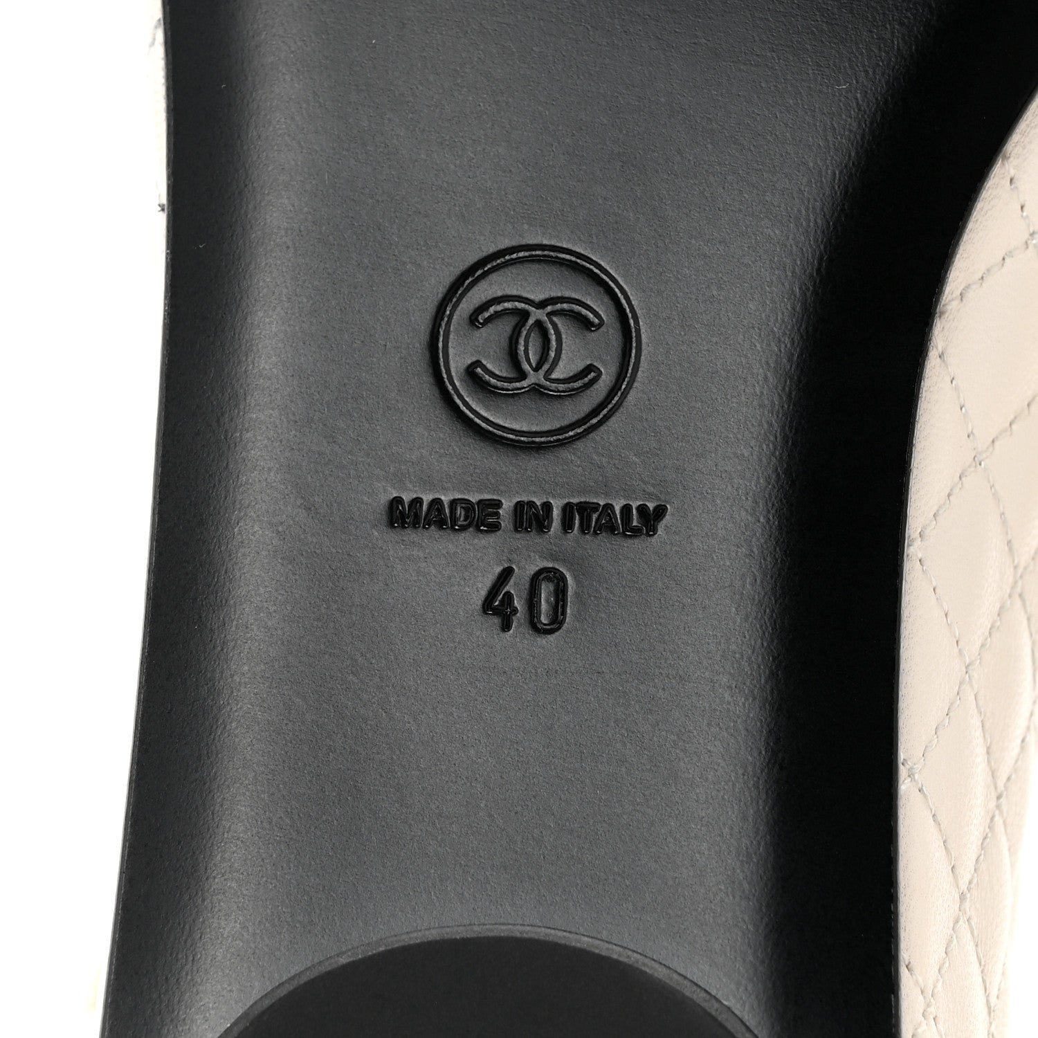 Chanel Lambskin Quilted Mary Jane Flats 40 White Black 7 of 9