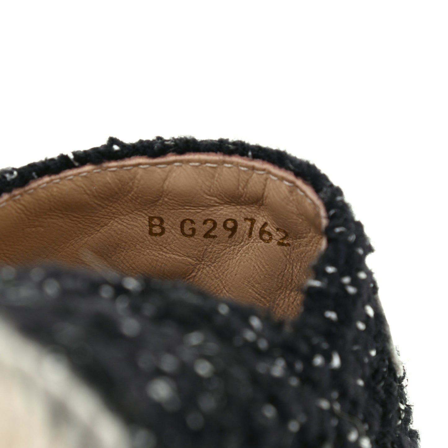 Metallic Lambskin Tweed CC Espadrilles 35 Black Silver