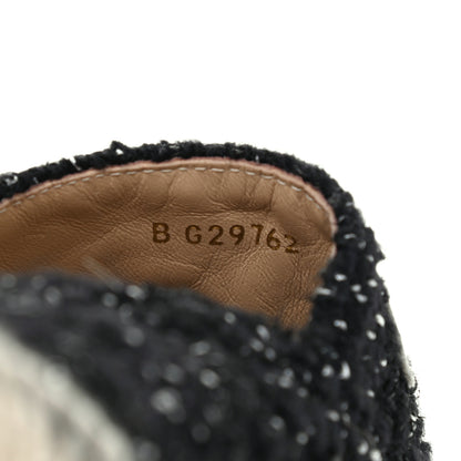 Chanel Metallic Lambskin Tweed CC Espadrilles 35 Black Silver 8 of 11