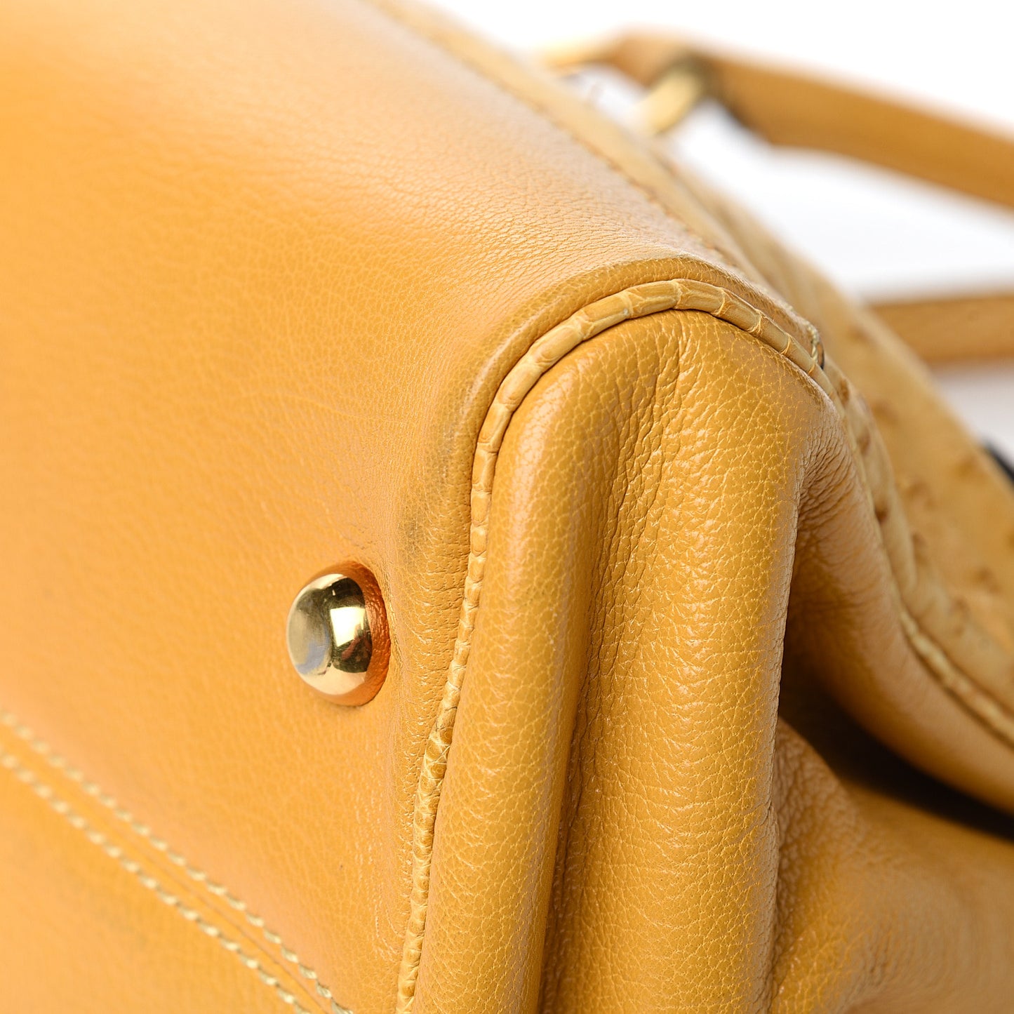 Ostrich Guinevere Satchel Yellow