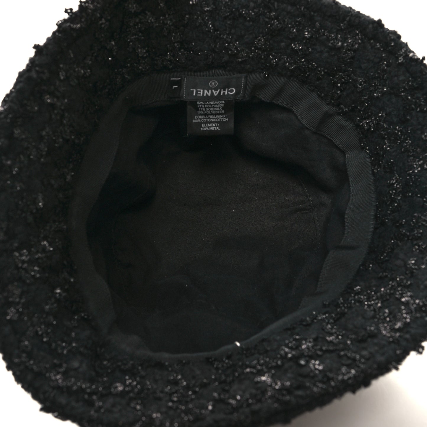 Tweed Bucket Hat L Black