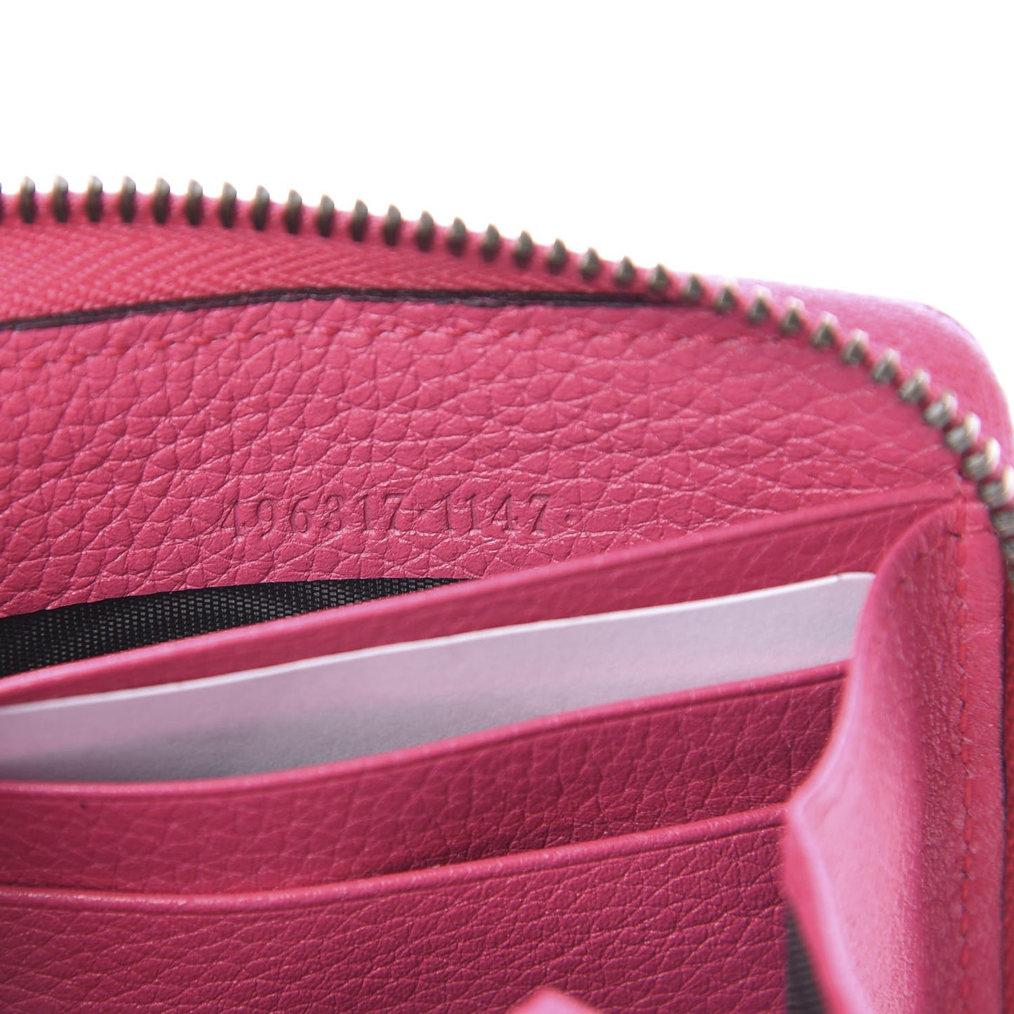 Grained Calfskin Logo Zip Around Wallet Box Pink Green