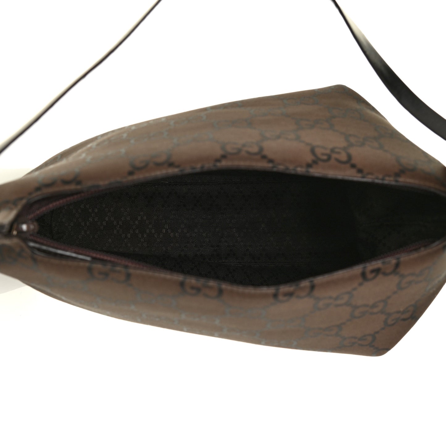 Nylon Monogram Flat Messenger Bag Brown