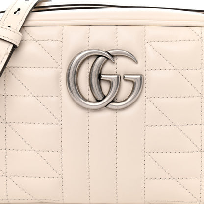 Gucci Calfskin Matelasse Aria Small GG Marmont Chain Shoulder Bag Mystic White 8 of 12