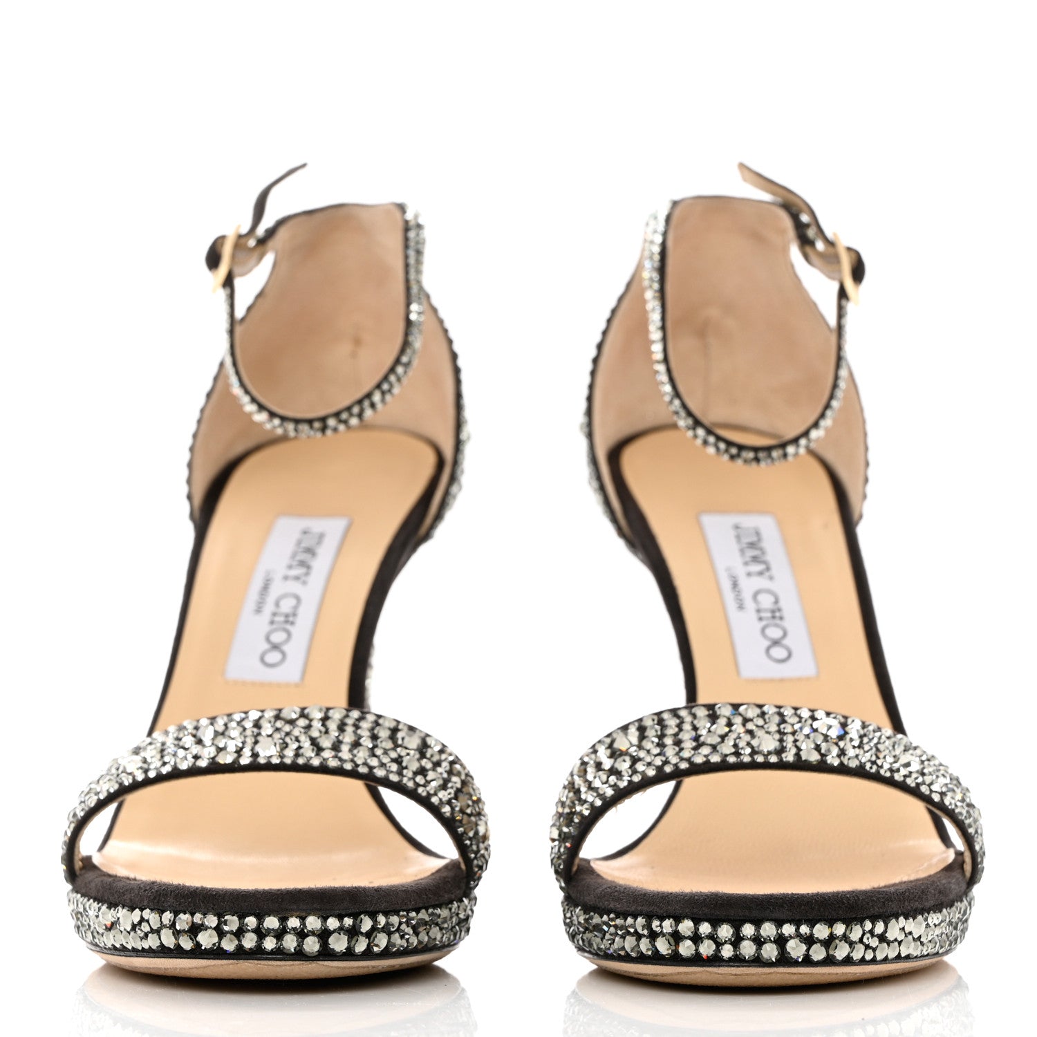 Jimmy Choo Crystal Sandal Pumps 39 Silver 2 of 10