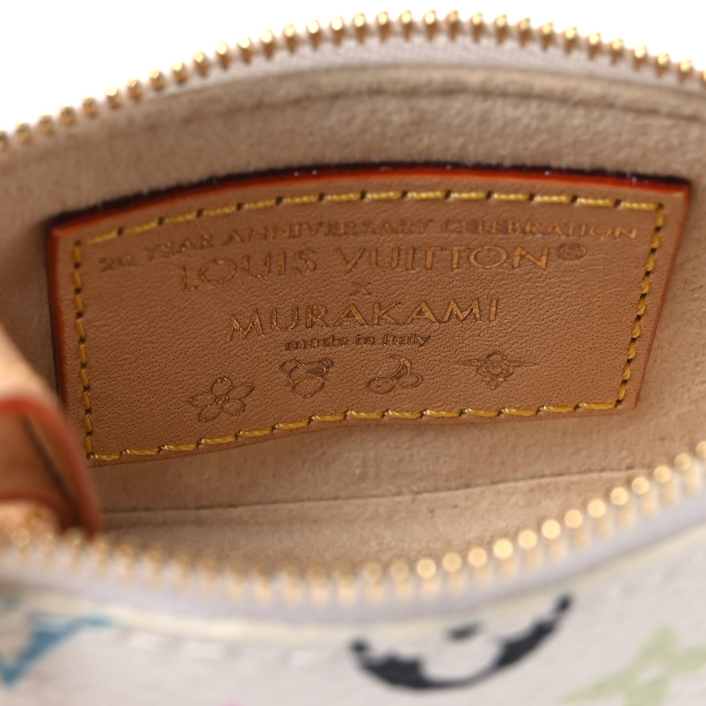 LV x TM Monogram Multicolor Micro Pochette White