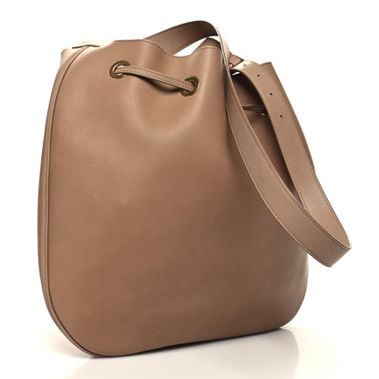 Saint Laurent Smooth Calfskin Paris VII Large Flat Hobo Biscuit Beige 4 of 14