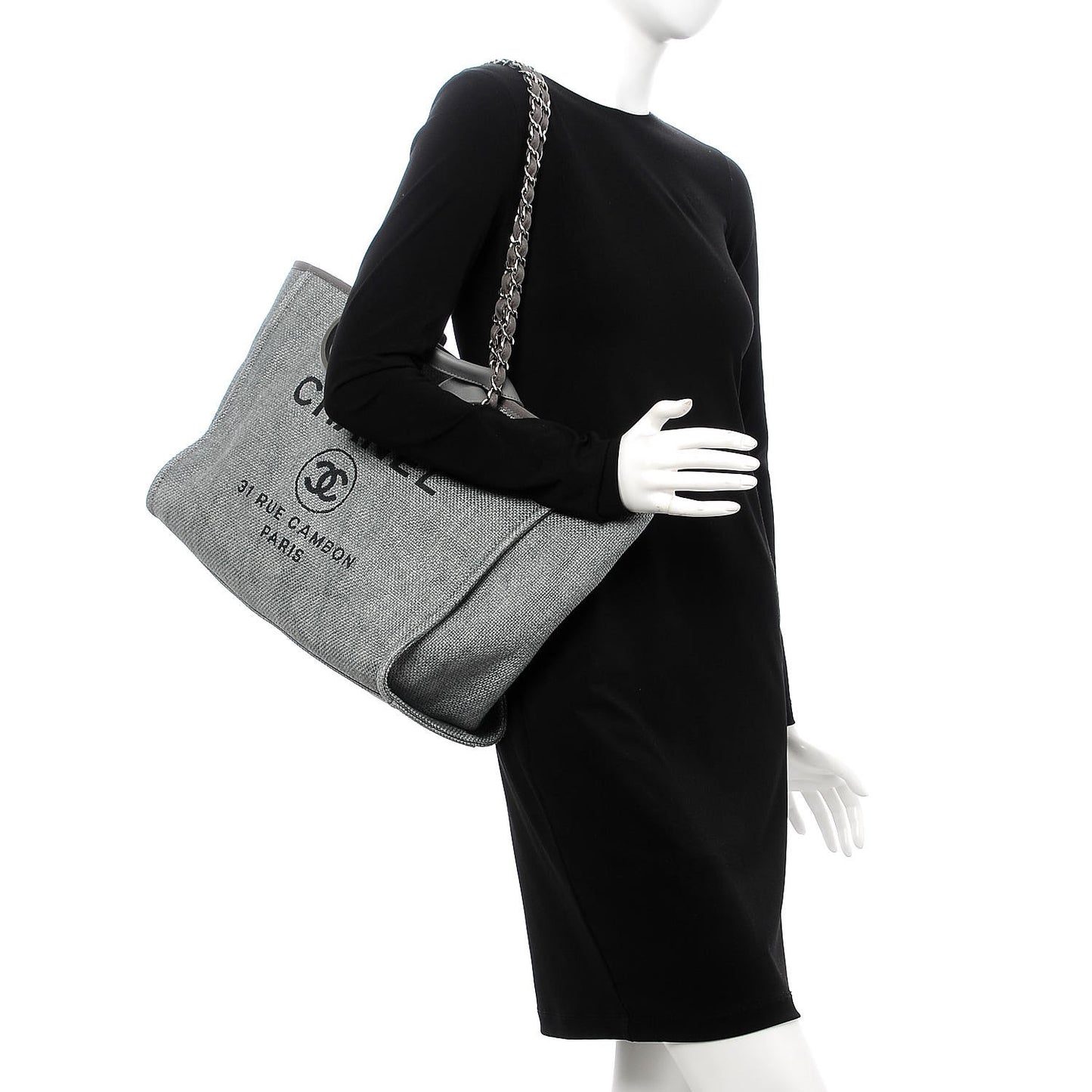 Canvas Large Deauville Tote Grey