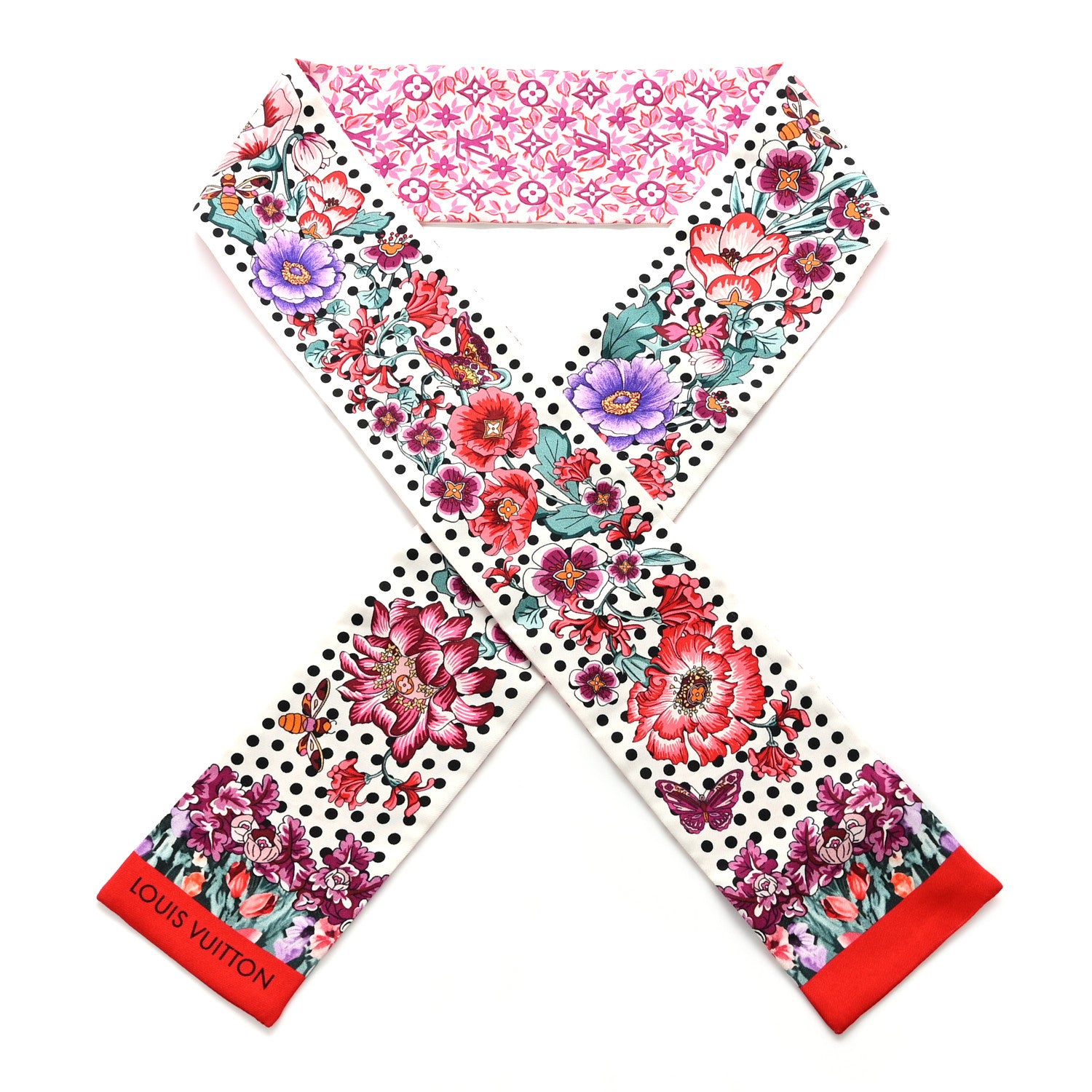Louis Vuitton Silk Louis In The Garden Bandeau Fuchsia 1 of 8