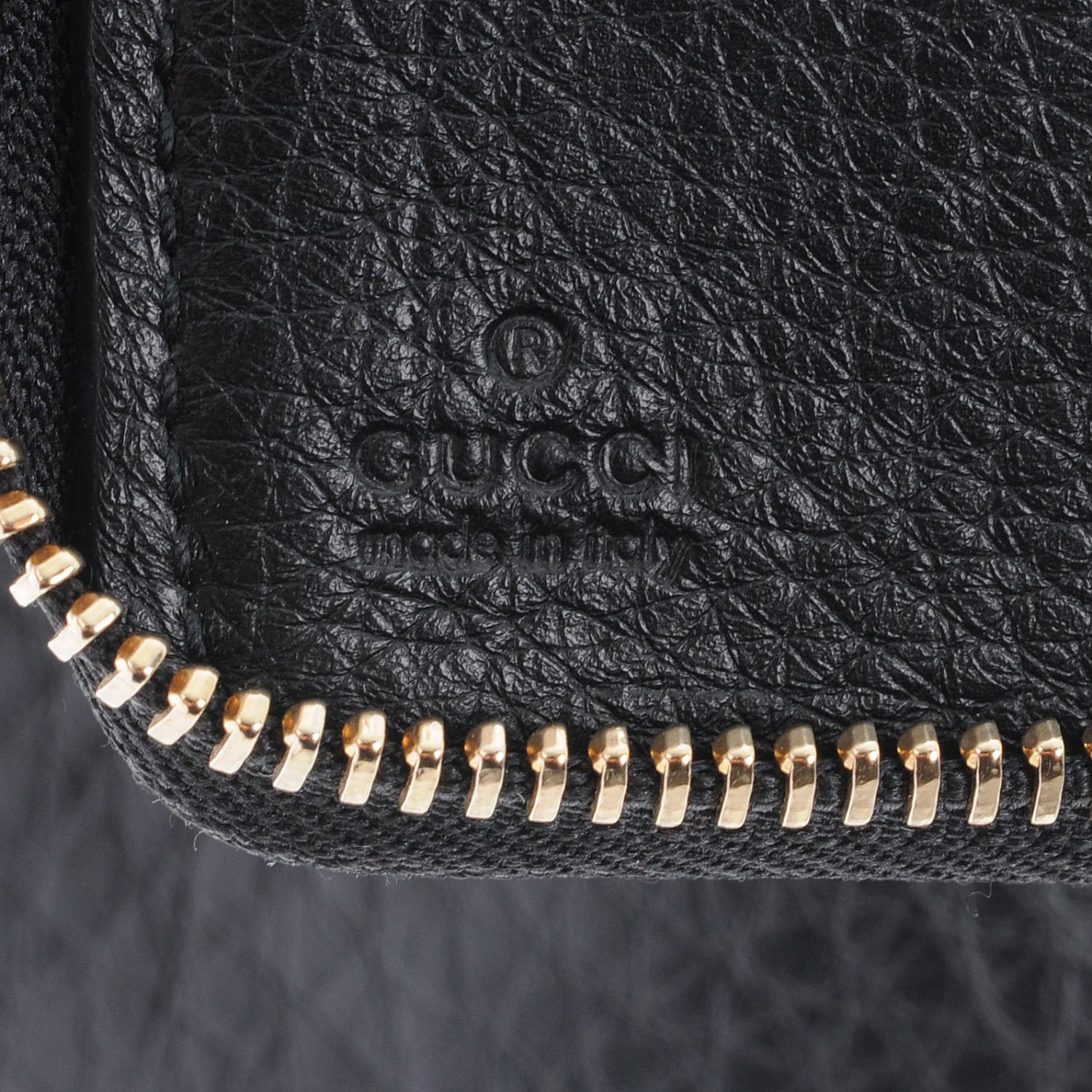 Gucci Pebbled Calfskin Soho Zip Around Wallet Black 6 of 6
