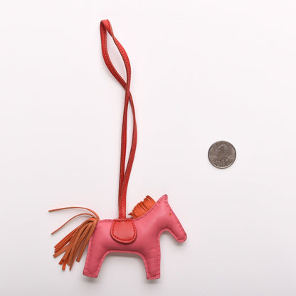 Hermes Milo Lambskin Grigri Rodeo Bag Charm PM Rose Azalee Orange Poppy Rouge Indien 2 of 3