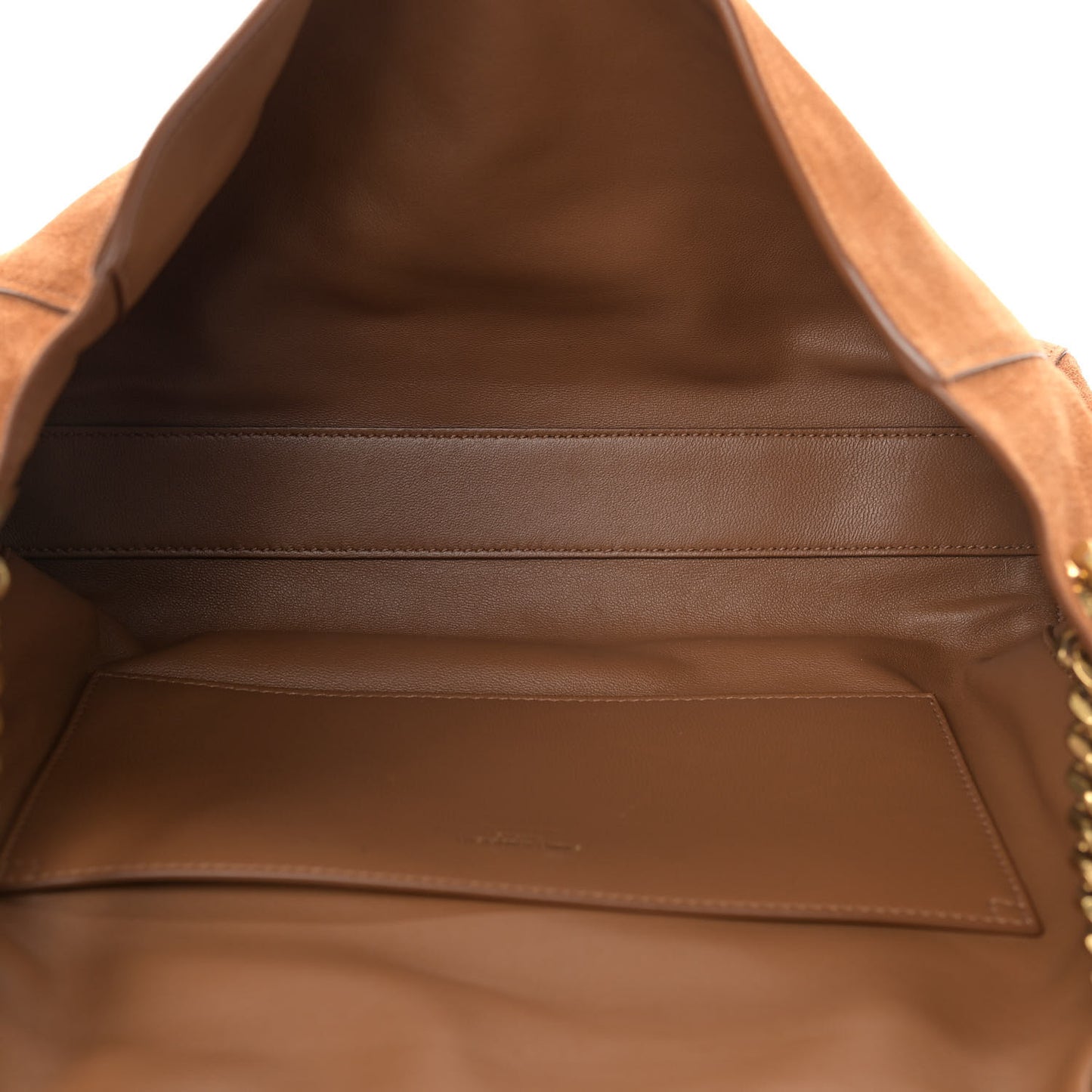 Smooth Calfskin Suede Medium Reversible Monogram Kate Satchel Light Ochre