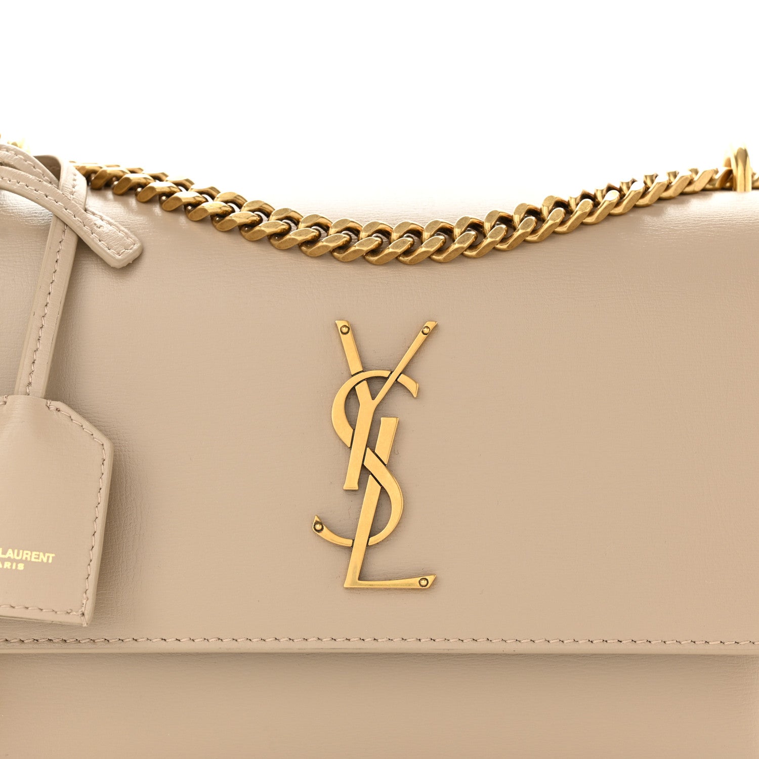 Saint Laurent Calfskin Medium Monogram Dark Beige 7 of 9
