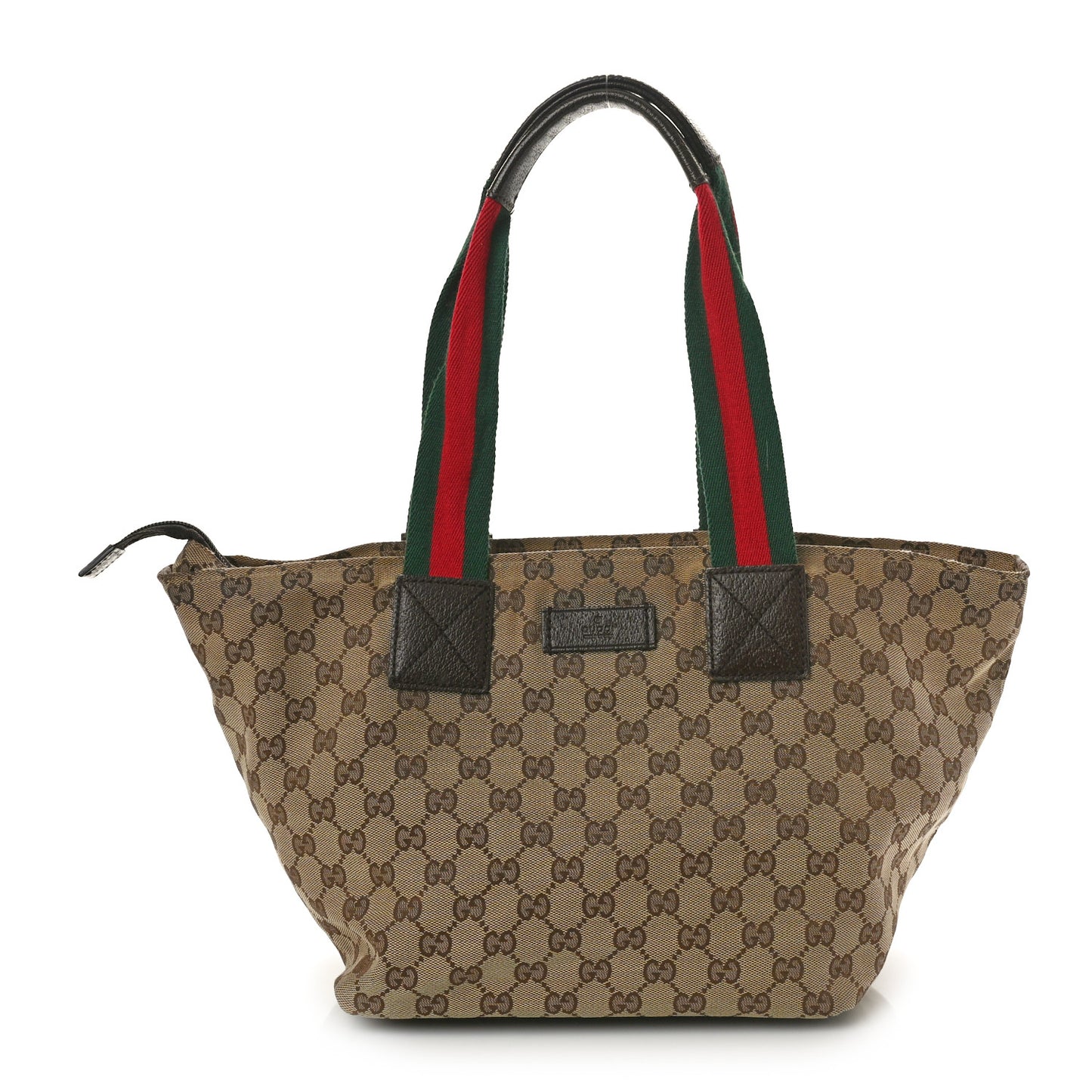 GG Monogram Medium Web Handle Bucket Dark Brown